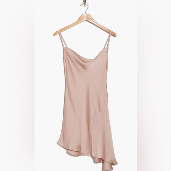 Light Pink Satin Mini Dress - Picture 3 of 7